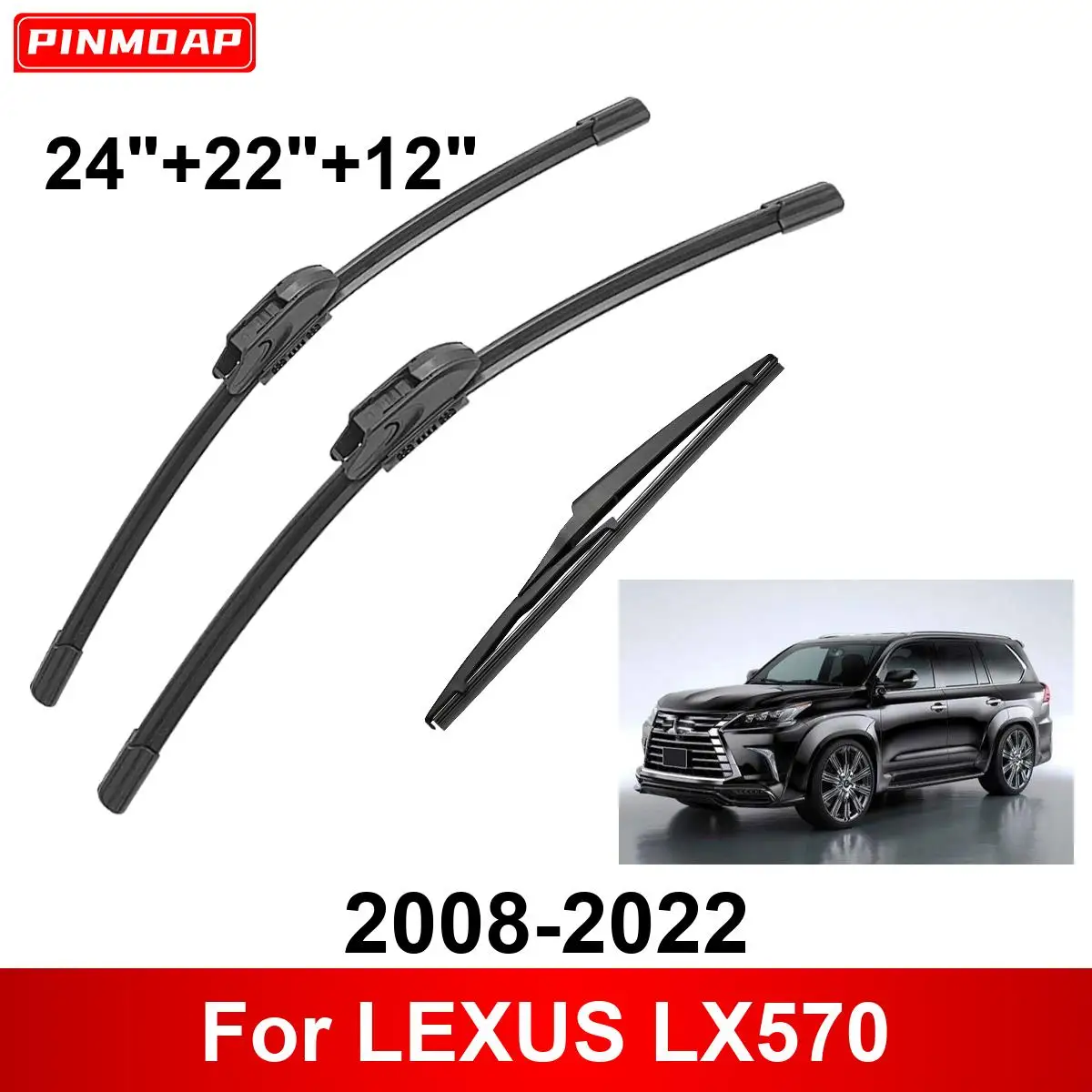 1/2/3/4/6 Uds limpiaparabrisas de coche para LEXUS LX570 2008-2022 limpiaparabrisas delanteros y traseros cepillos accesorios para automóviles 2017 2018 2019 2020 2021 2022