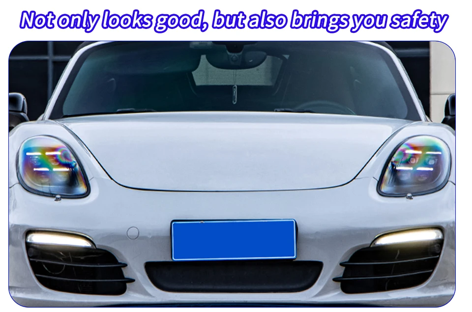 Detalle lente proyector faros LED Porsche