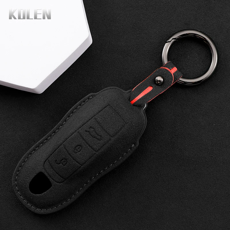Funda cuero llavero mando para Porsche Cayenne, 911, Macan y Panamera