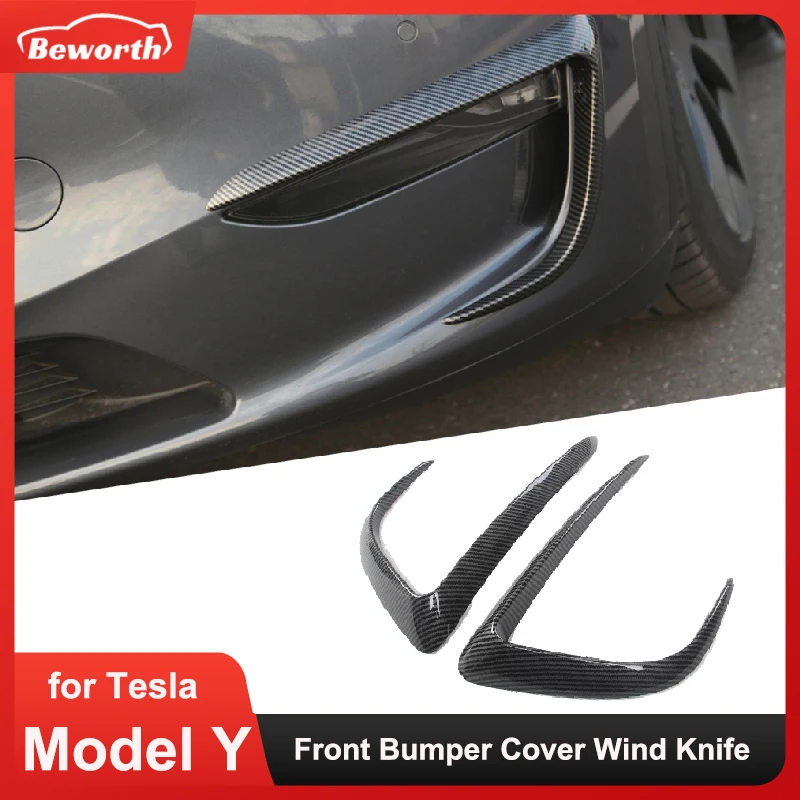 Embellecedor antiniebla delantera Tesla Model Y fibra de carbono ABS