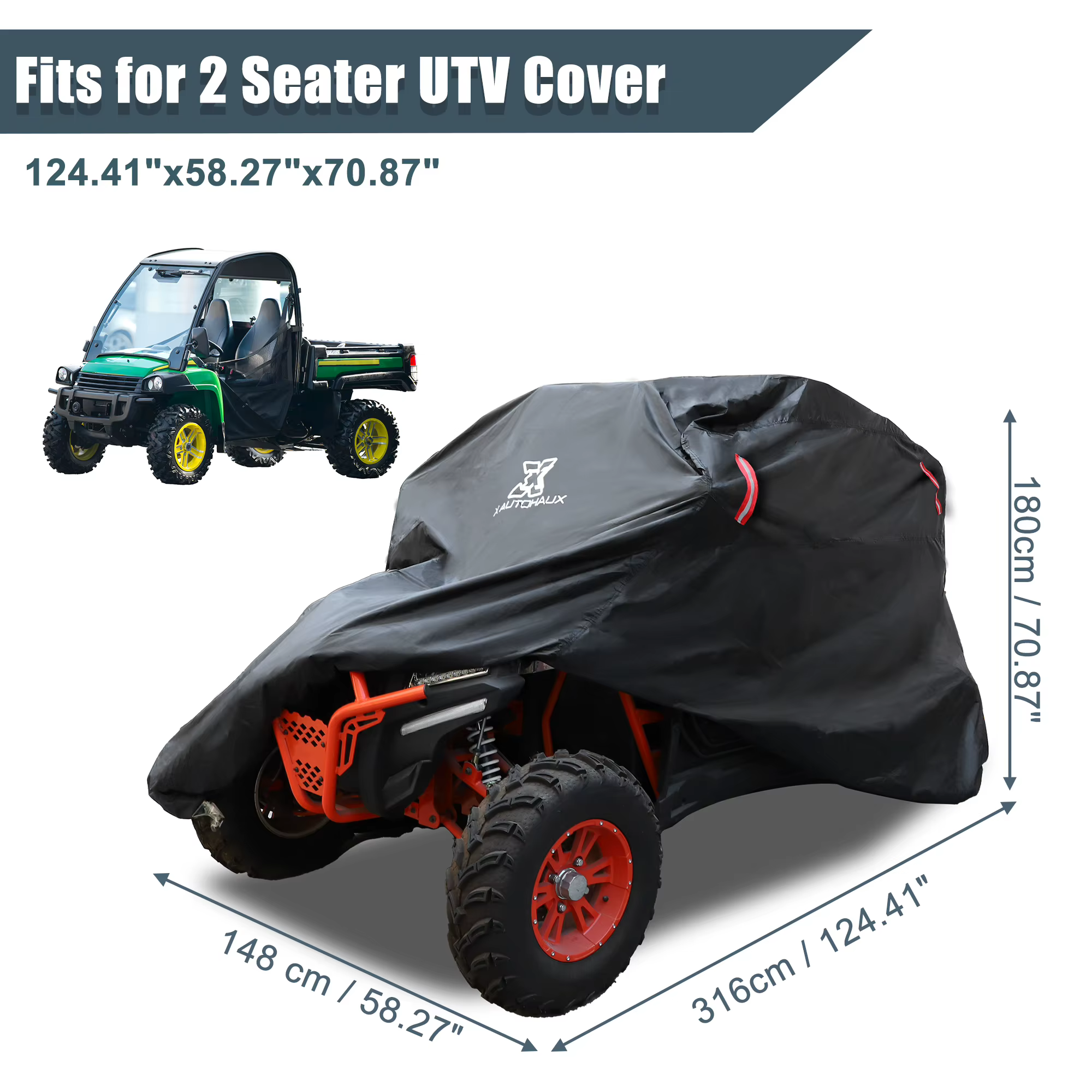 X Autohaux Cubierta UTV Impermeable 210D Oxford para Polaris Yamaha