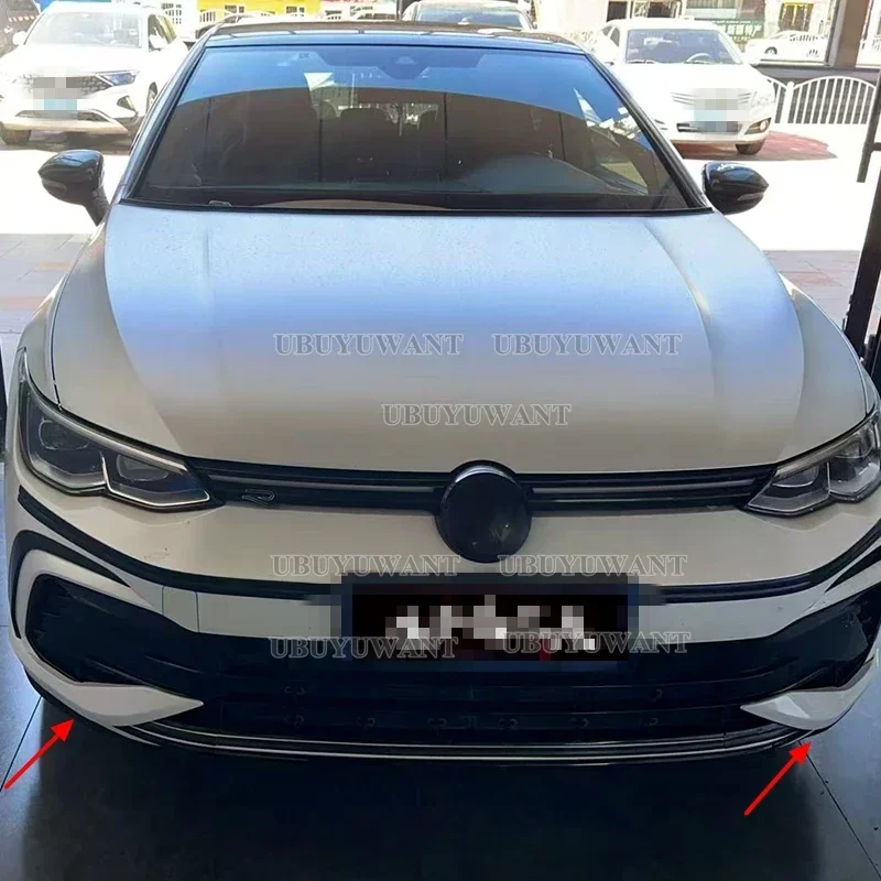 Para VW Golf MK8 r-line/GTI coche negro brillante/otros colores parachoques delantero divisor lateral alerón embellecedor luz antiniebla Canard 2020+ - imagen 5