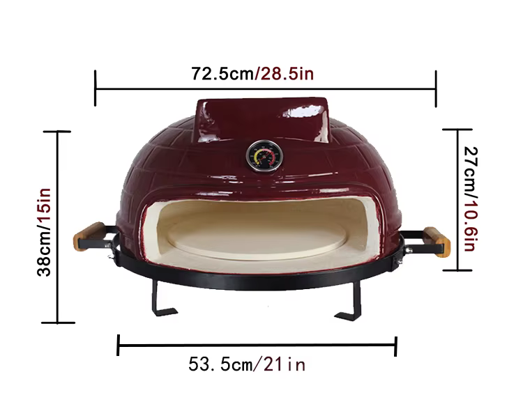 Medidas del horno Kamado de 21 pulgadas