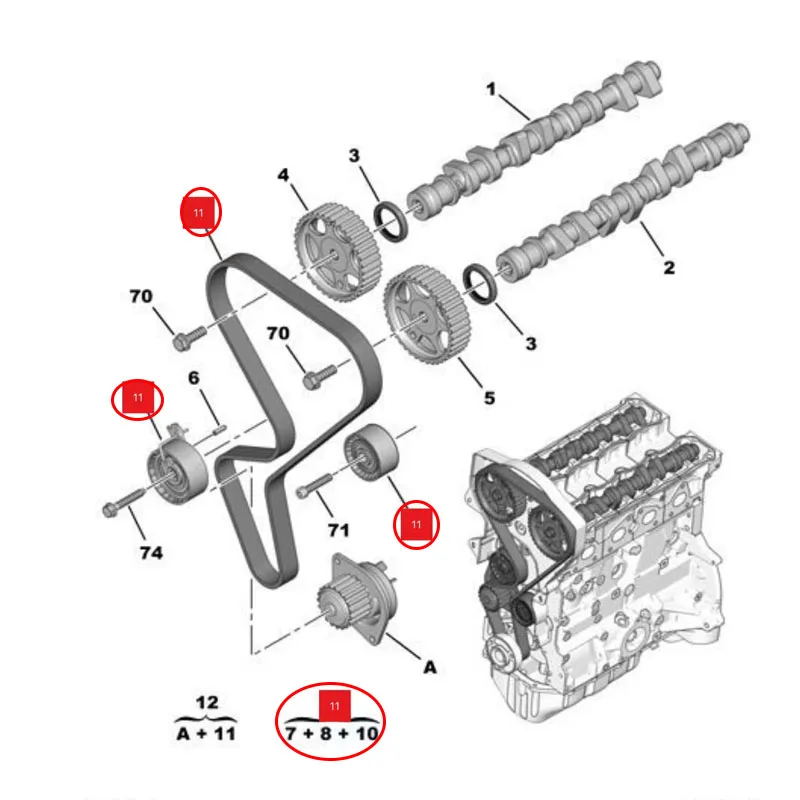 0816H6 0831R9 Kit correa distribución Peugeot Citroën 1.6 - imagen 3