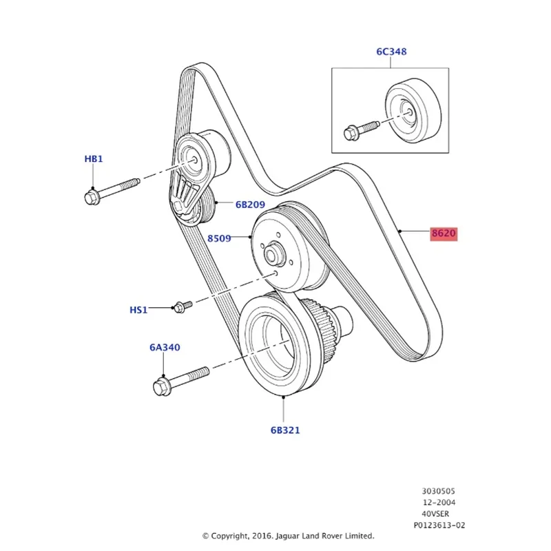 Correa poly V PQS500081 para Land Rover Discovery III 4.0 V6 - imagen 2