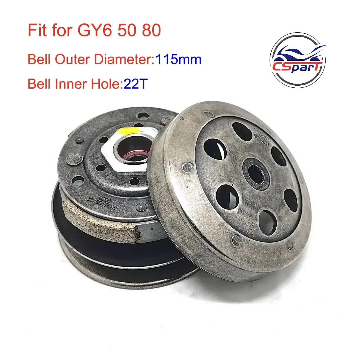 Kit de embrague GY6 115 mm 22T para scooter 50-80 cc 139QMB