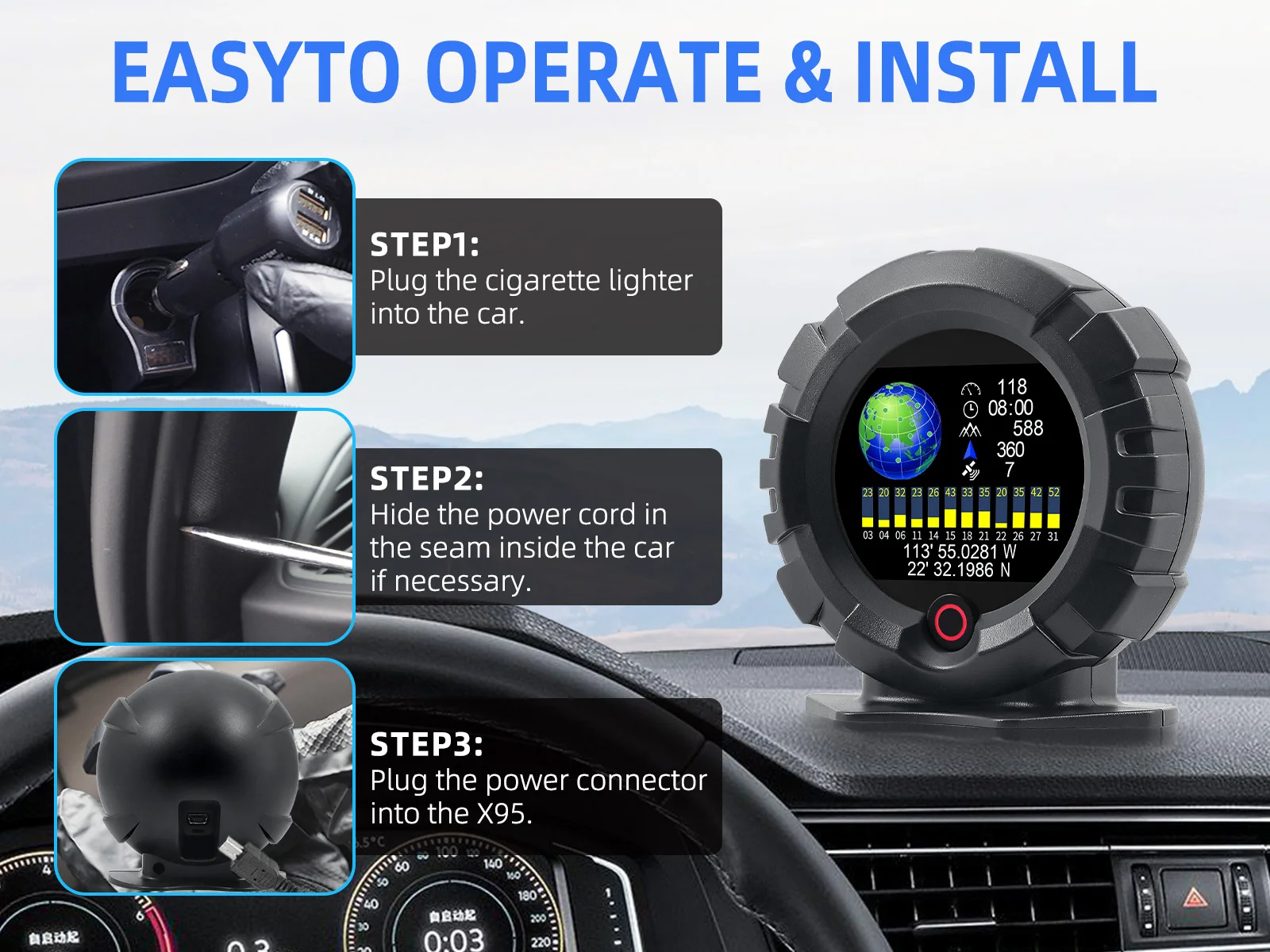 Velocímetro GPS HUD con medidor de pendiente, inclinación y altitud - imagen 5