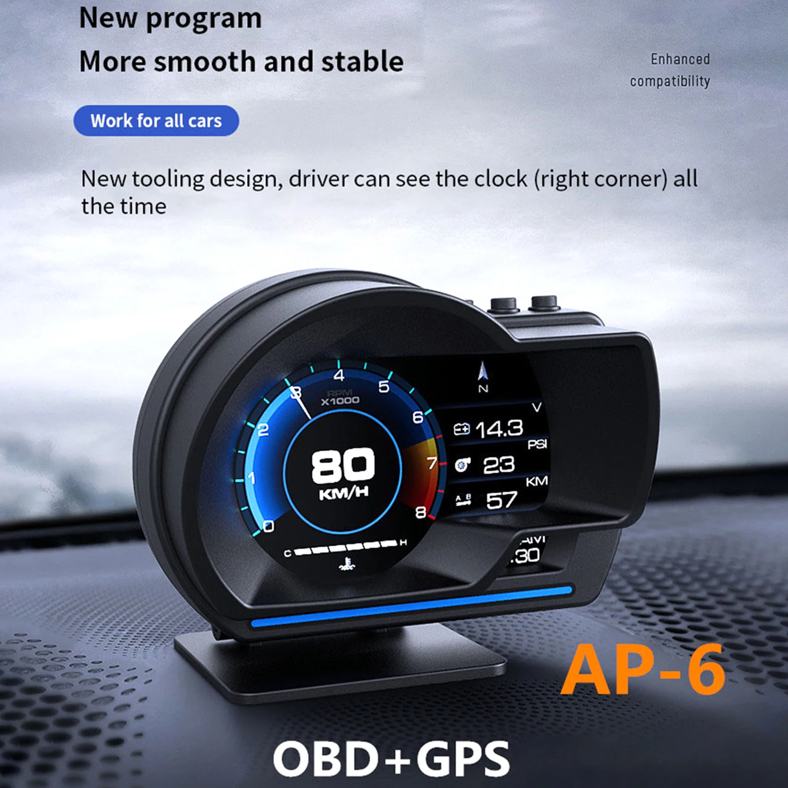 Diagnóstico OBD-II con pantalla GPS y velocímetro HD para coche - imagen 3