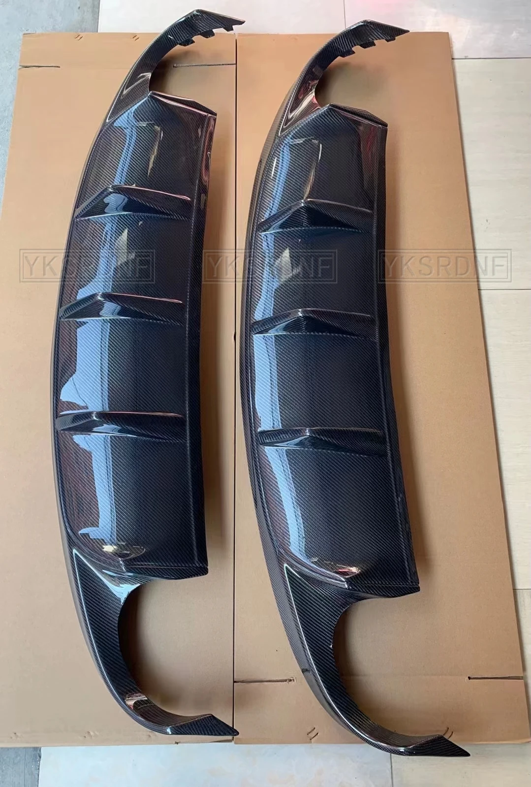 Para Jaguar XF Sport parachoques trasero difusor labio Real fibra de carbono alerón divisor cuerpo Kit 2009 2010 2011 2012 2013 2014 2015 - imagen 4