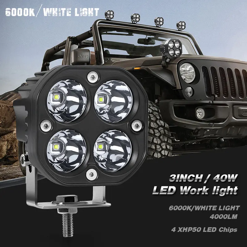 Luz LED de conducción con carcasa resistente