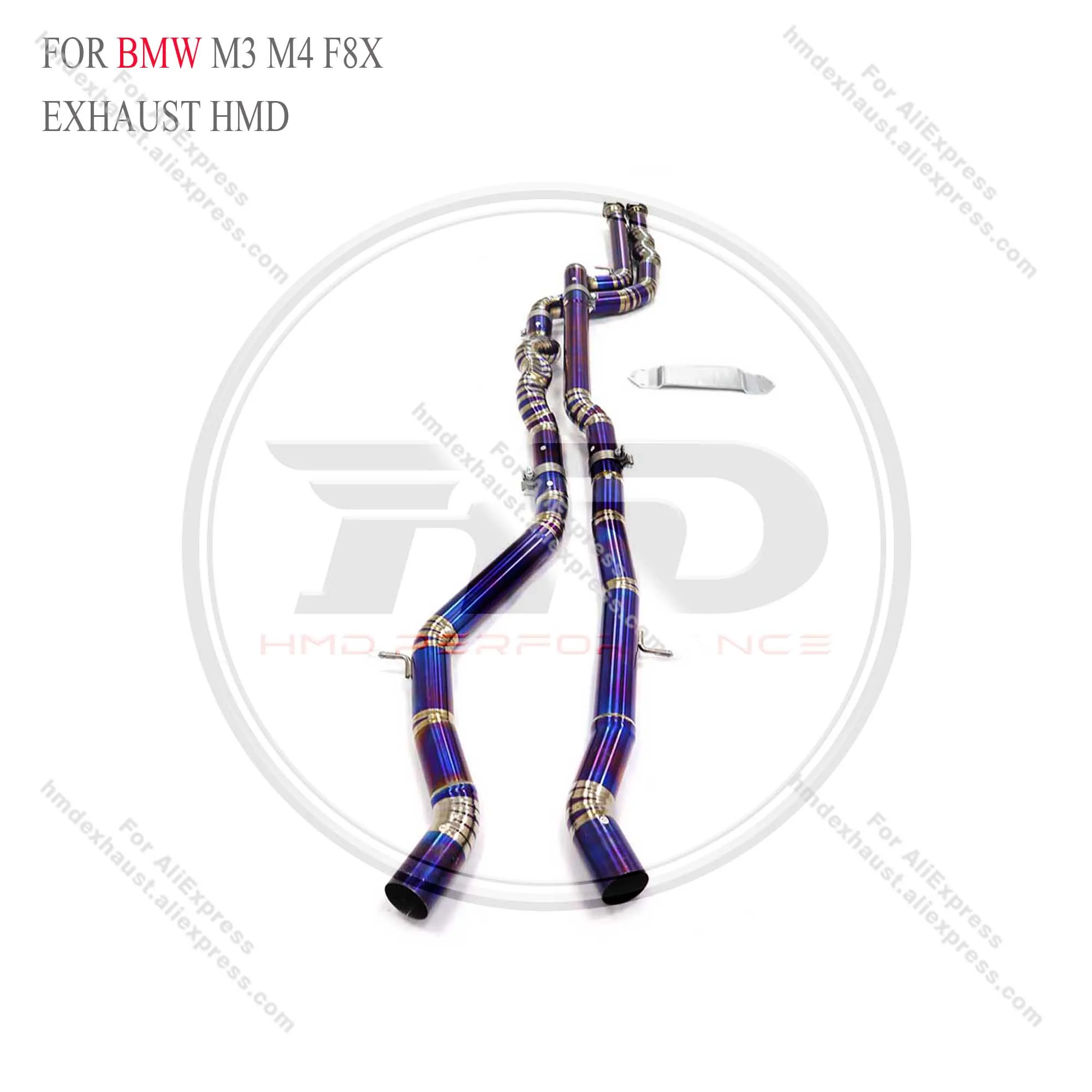 Tubo escape medio titanio HMD con resonador para BMW M3 M4 F8X - imagen 4