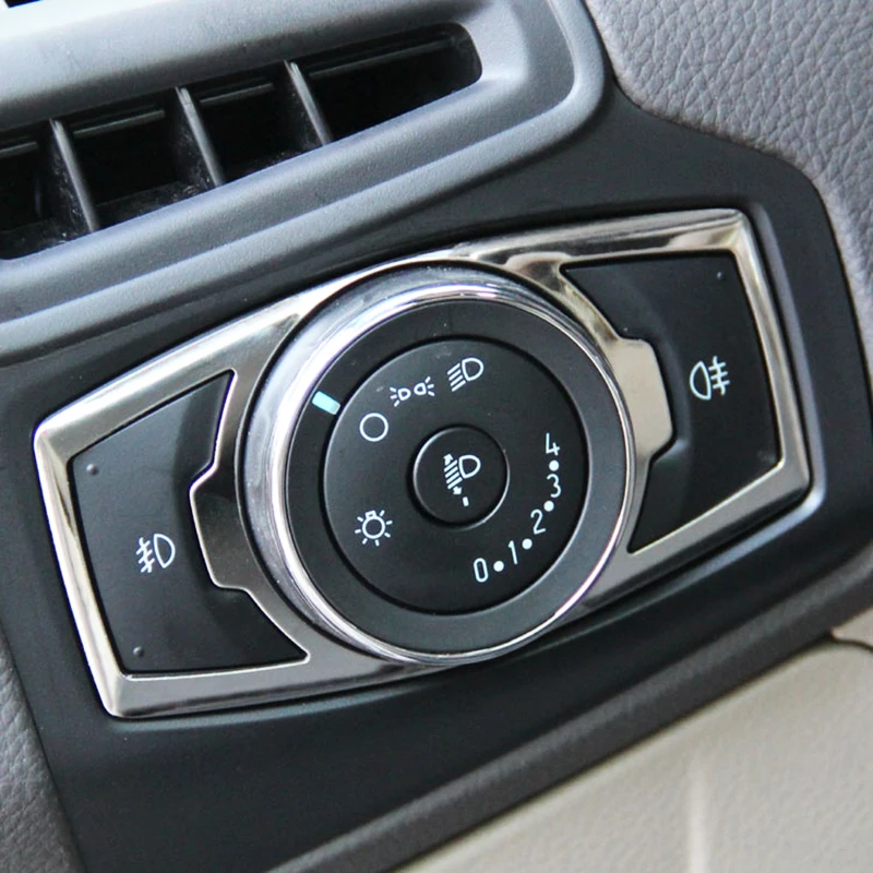 Para Ford Fusion Mondeo 2014 2015 2016 2017 2018 faro delantero antiniebla cromado ajuste interruptor cubierta de Panel moldado de bisel embellecedor - imagen 5
