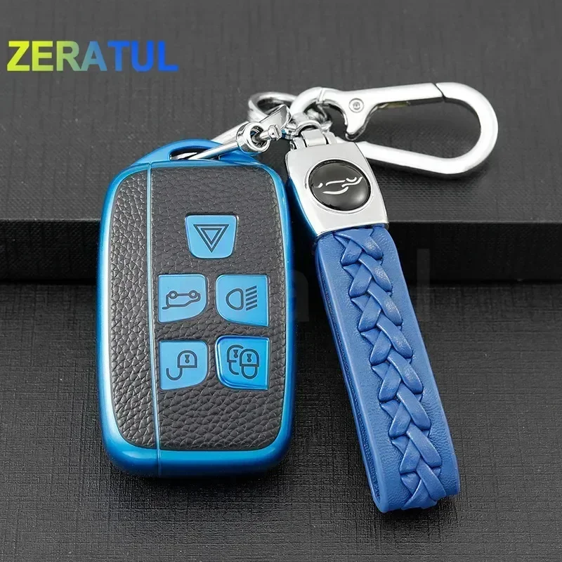 Funda de llave TPU efecto cuero para Land Rover y Jaguar