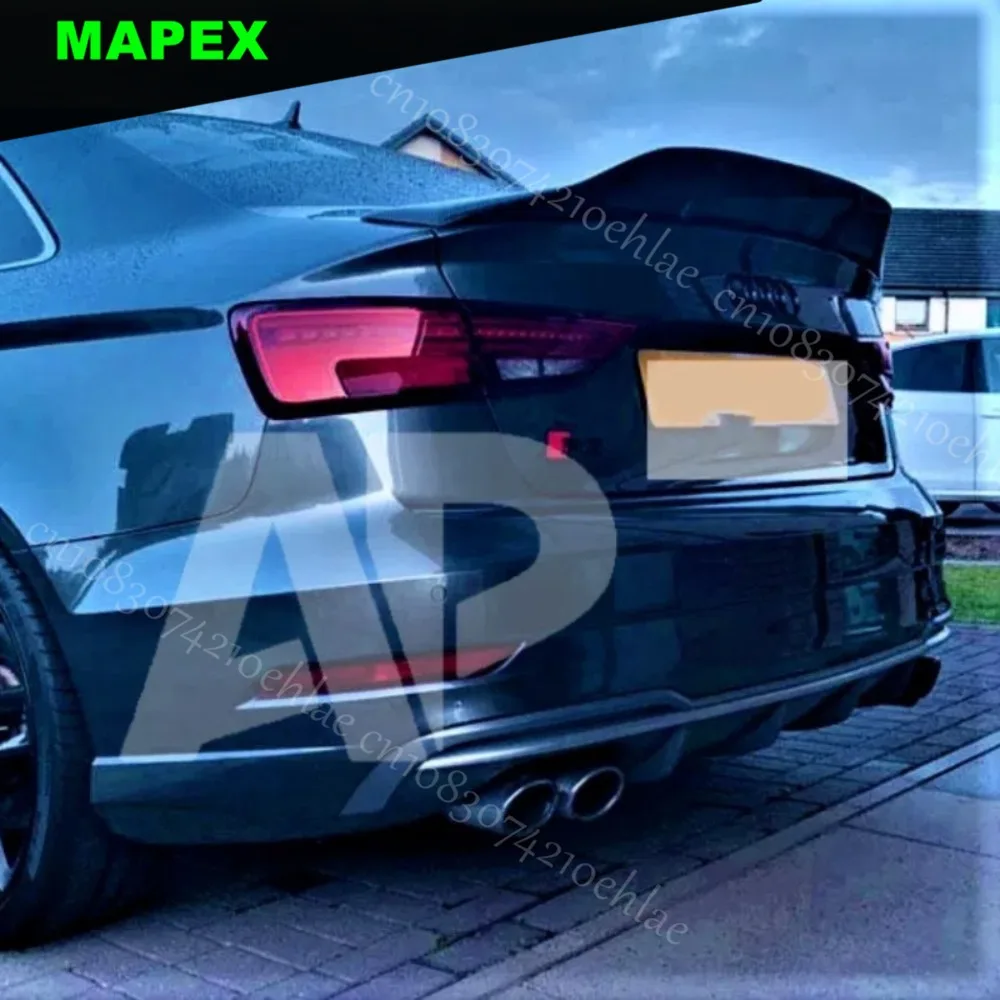 Alerón trasero alto Negro brillante para Audi A3 S3 RS3 8V 13-20 - imagen 2