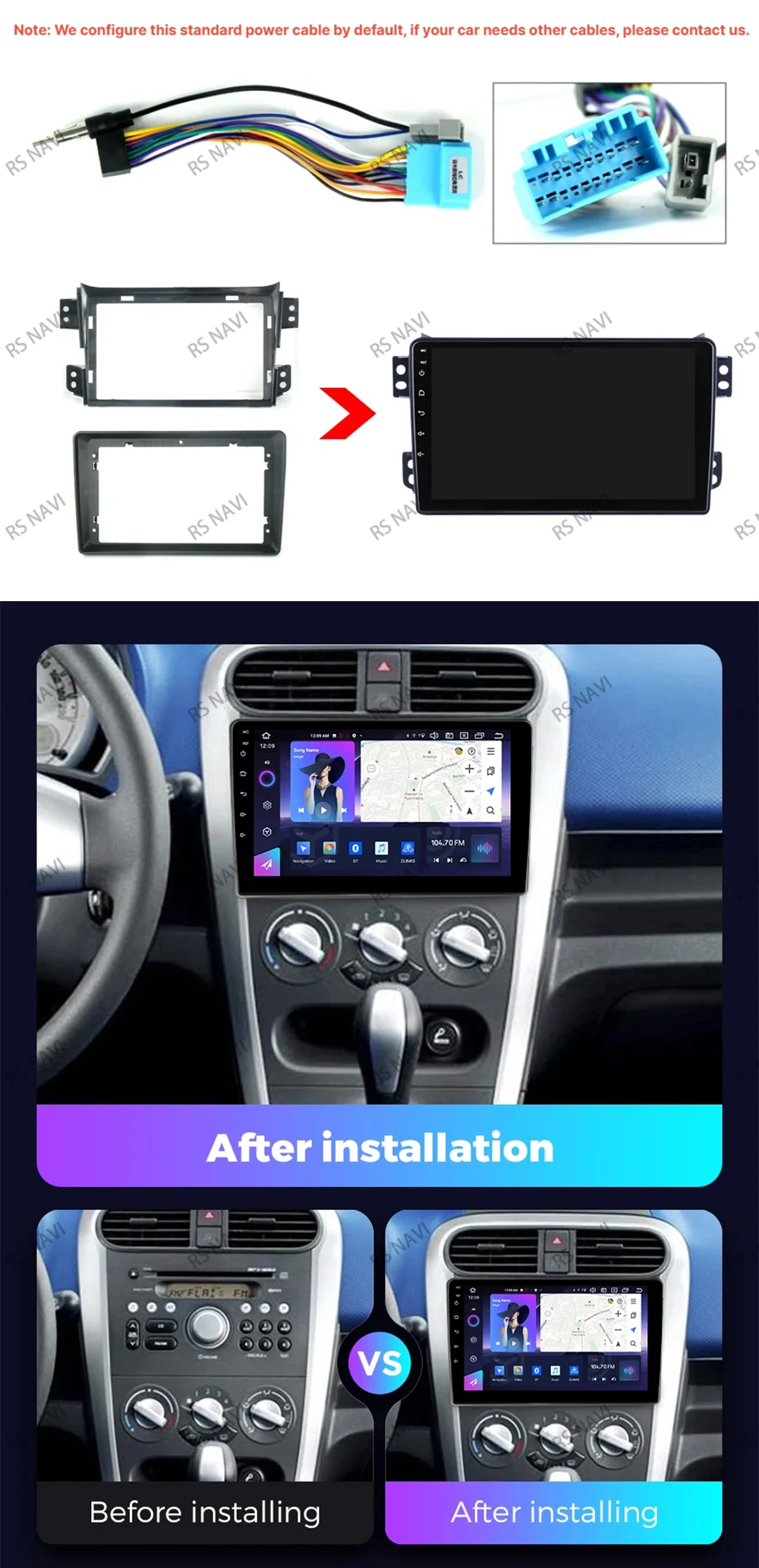 Pantalla multimedia Android 15 para Suzuki Splash y Opel Agila
