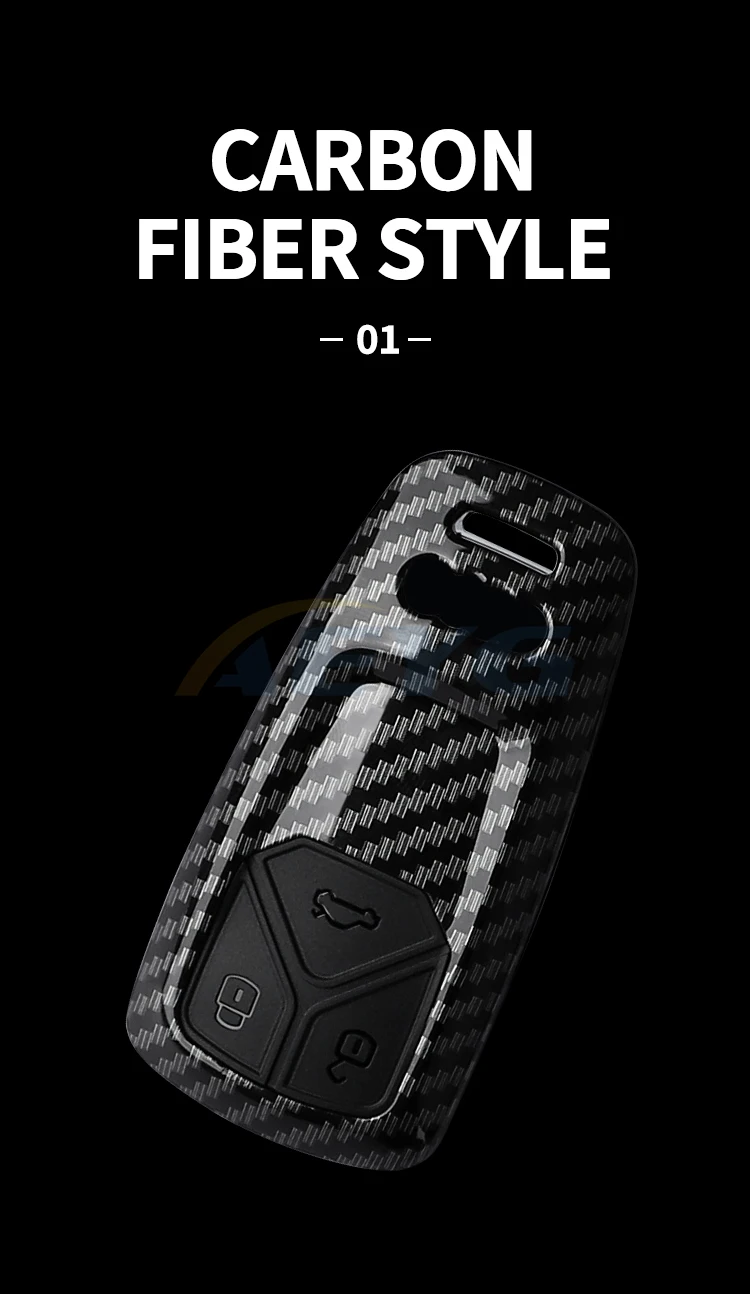 Detalle de los botones de la funda para llave Audi