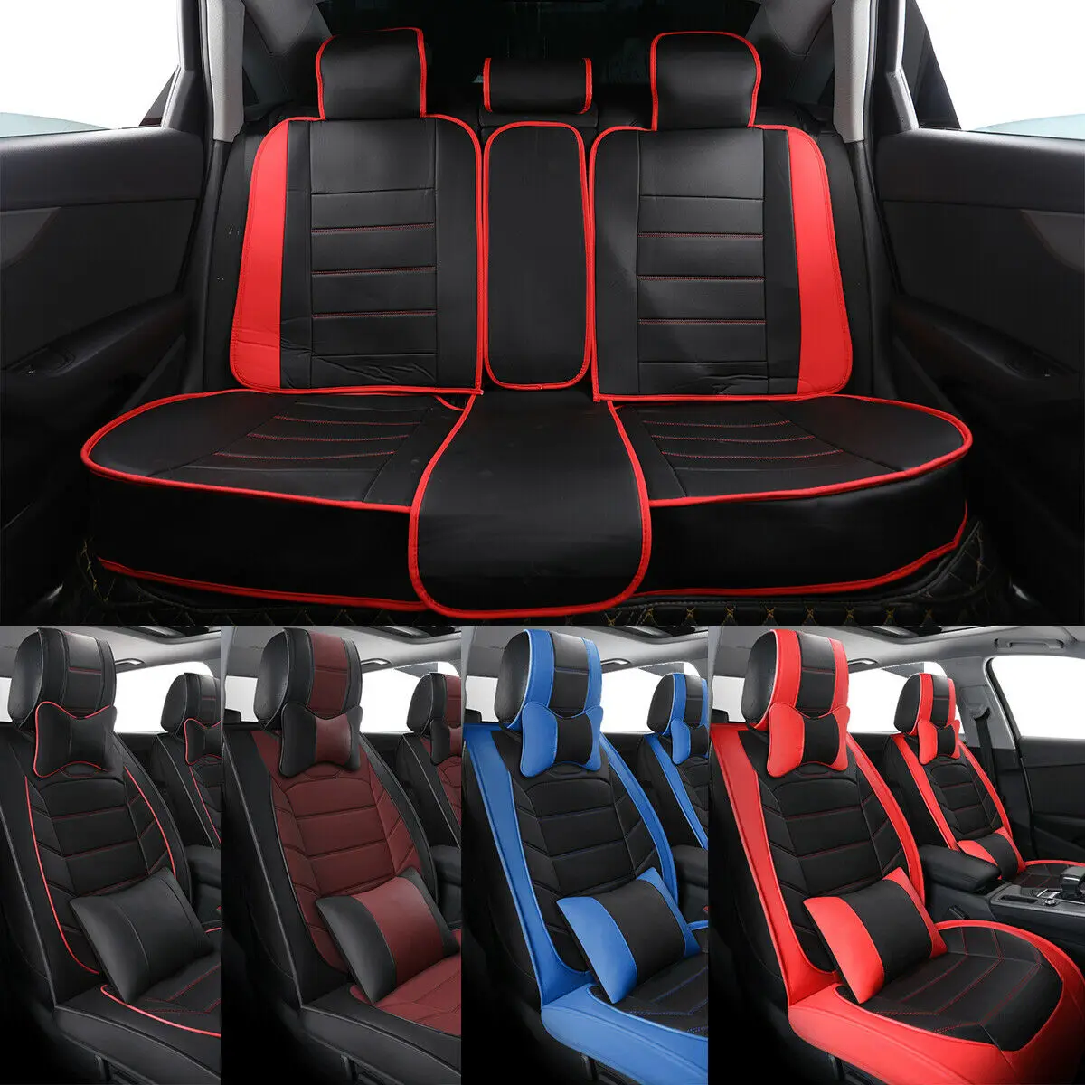 Fundas de cuero para asientos Honda Pilot 2007-2021, 5 plazas