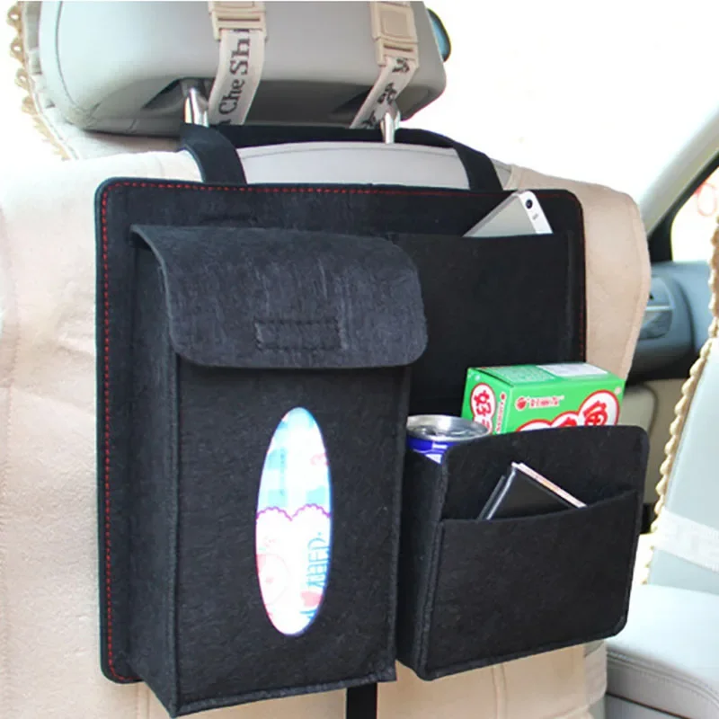 Organizador de fieltro para asiento trasero, móvil y pañuelos