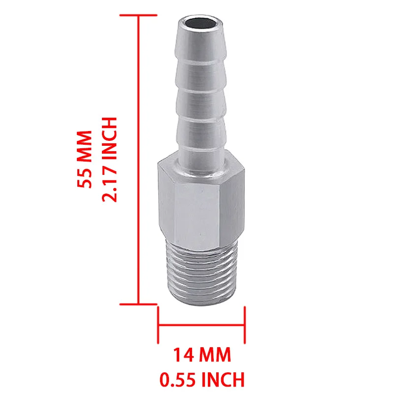 Adaptador roscado aluminio NPT a manguera 5/16 – Ventilación depósito - imagen 2