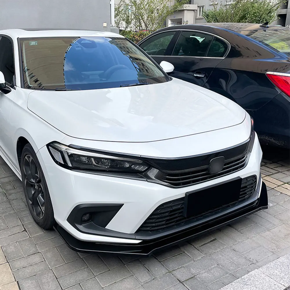 Para Honda Civic 11th 2021-2024 alerón de parachoques delantero difusor divisor Iip Chin Material ABS negro carbono cambio de piezas automotrices - imagen 2