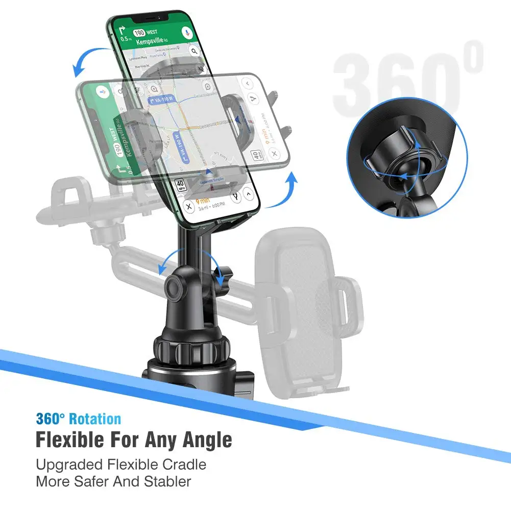 Soporte de teléfono para camión universal con portavasos y cuello 360 - imagen 3