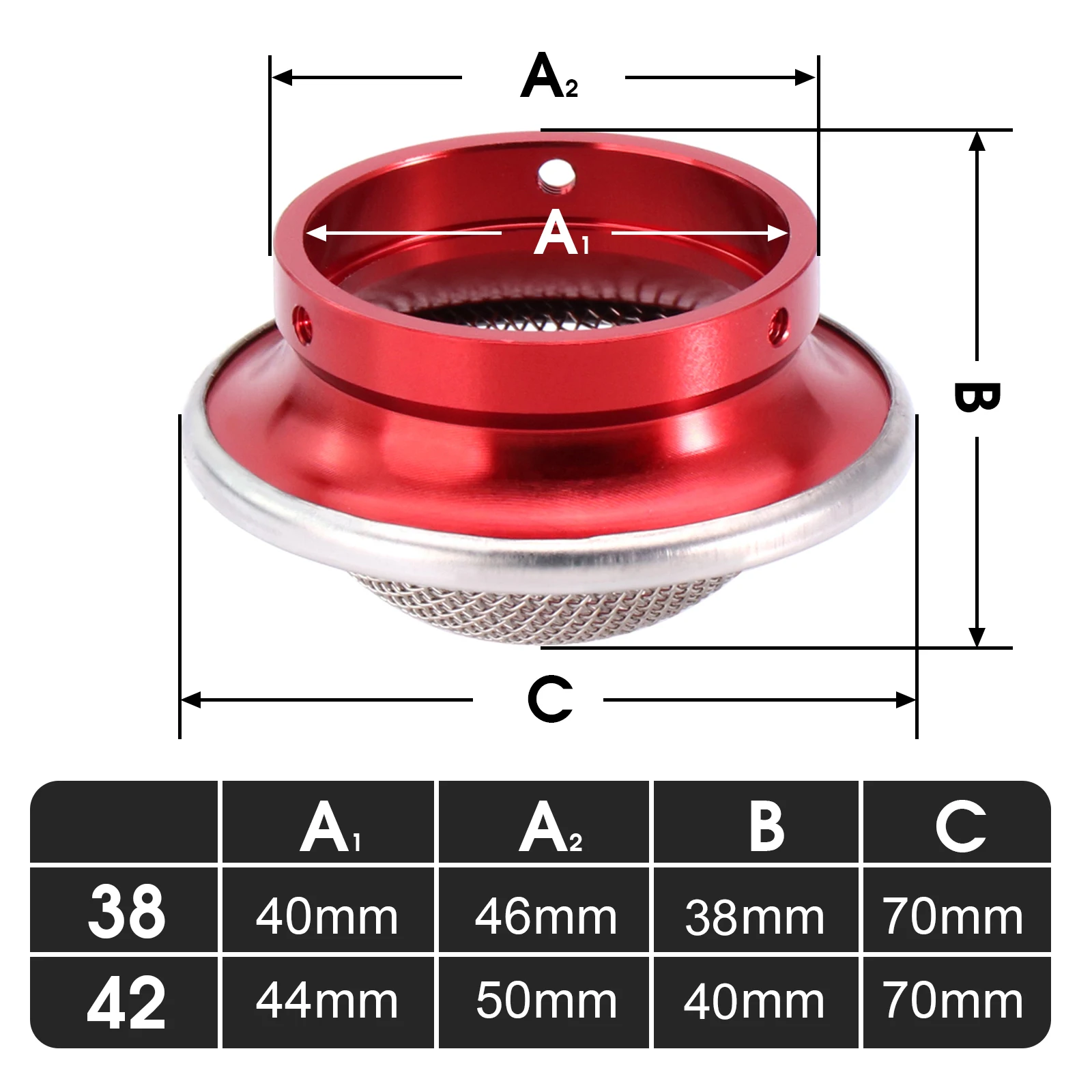 ZS Racing Filtro de aire tipo trompeta CNC 38/42 mm PHBL/PHBH - imagen 5