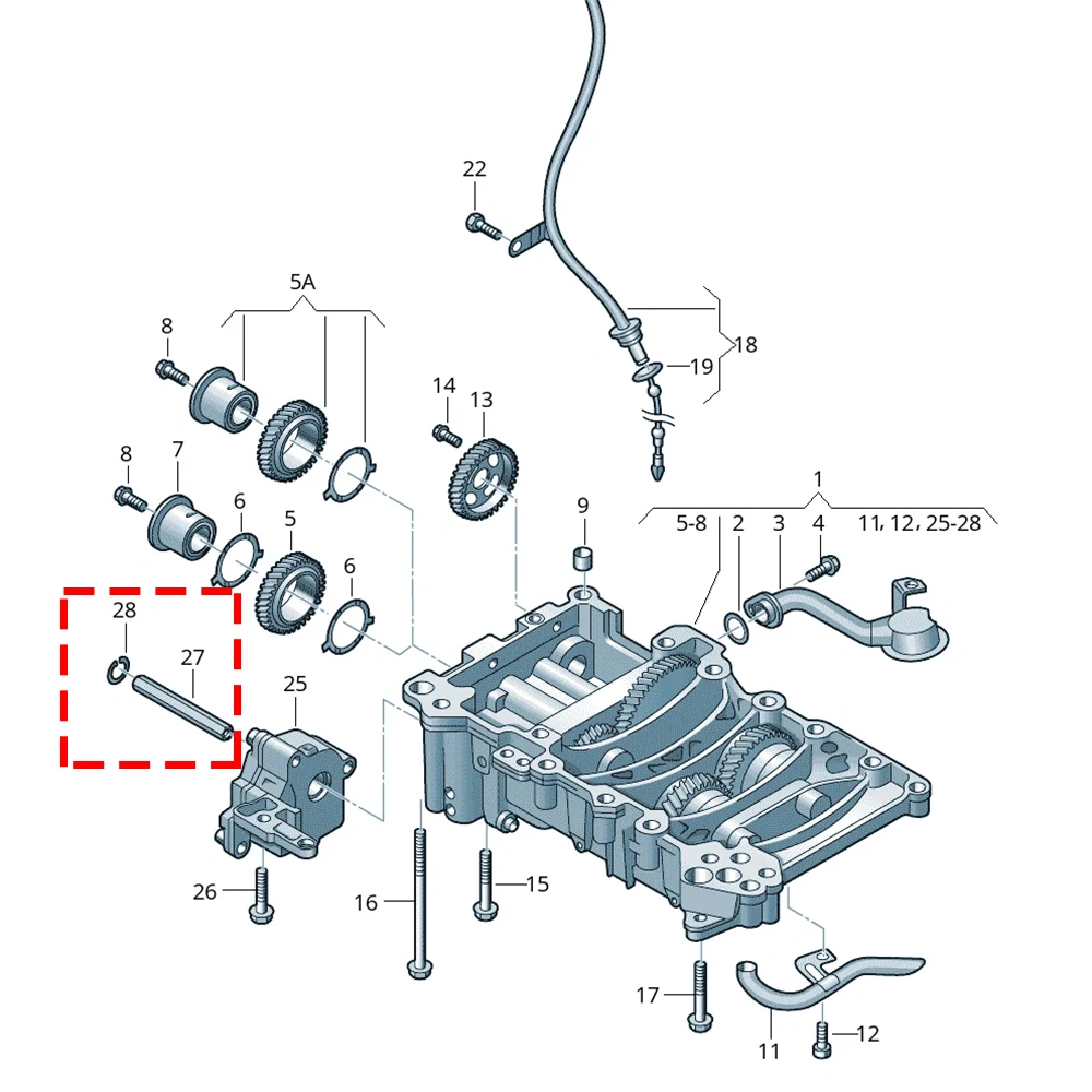 Kit reparación anillo seguridad transmisión aceite VW Audi Seat Skoda 2.0 TDI - imagen 4