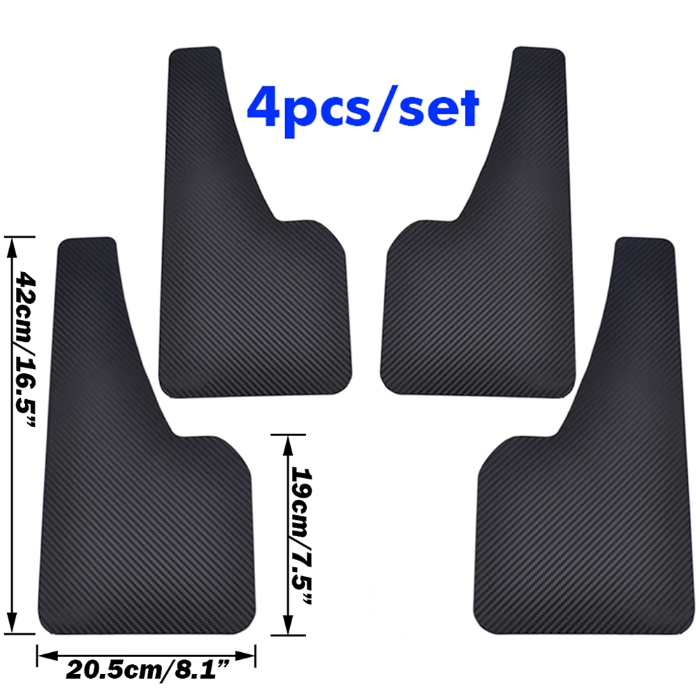 Juego de 4 Uds de guardabarros delanteros y traseros, protectores contra salpicaduras universales, guardabarros con efecto de fibra de carbono, accesorios para camioneta SUV - imagen 2