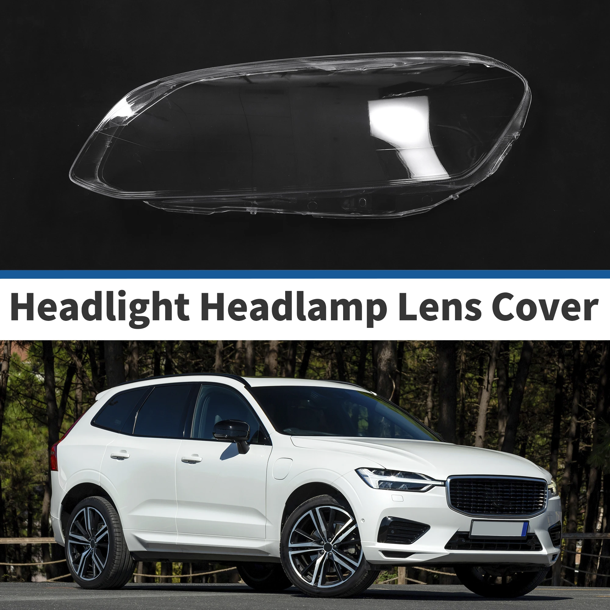 UXCELL Auto cubierta de lente de faro delantero izquierdo lente de faro de coche cubierta de lente transparente para Volvo XC60 2014-2017 1 pieza
