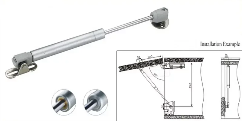 Soporte neumático gris para puerta de armario