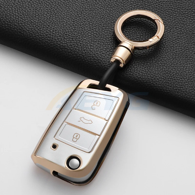 Funda de TPU para llave de coche compatible con mandos Volkswagen, SEAT y Skoda