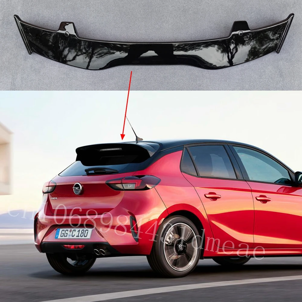 Plástico ABS de alta calidad para Opel Corsa 2015-2023 alerón con apariencia de fibra de carbono Hatchback techo ala trasera Kit de carrocería Accesorios