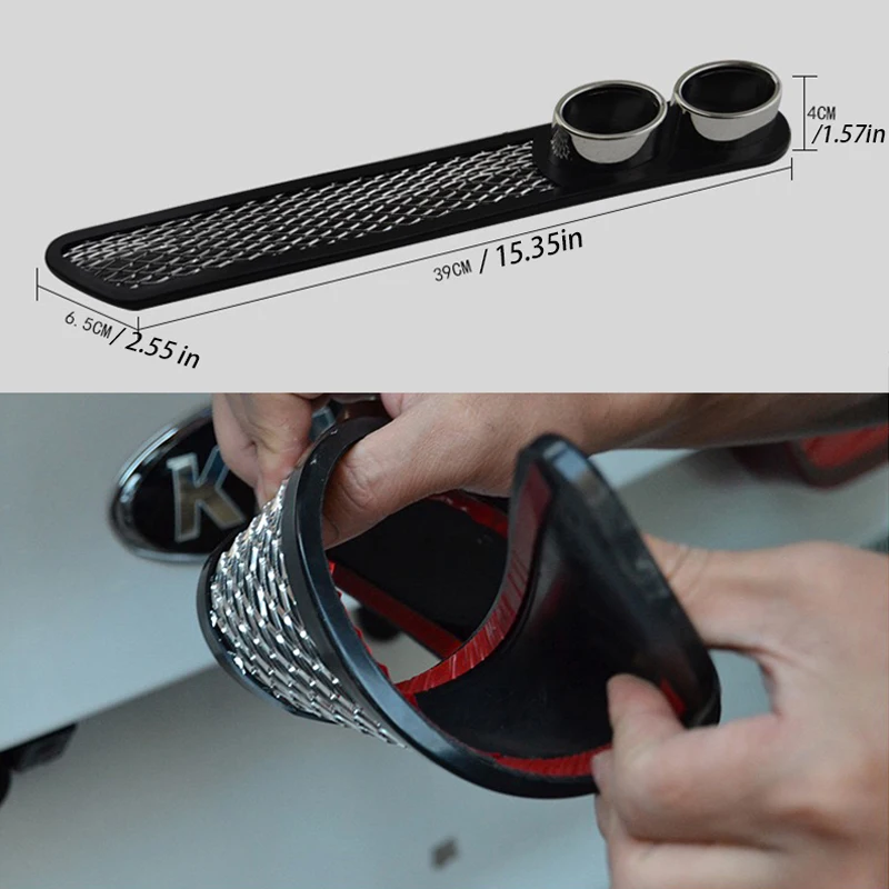 Producto colocado en tubo de escape real
