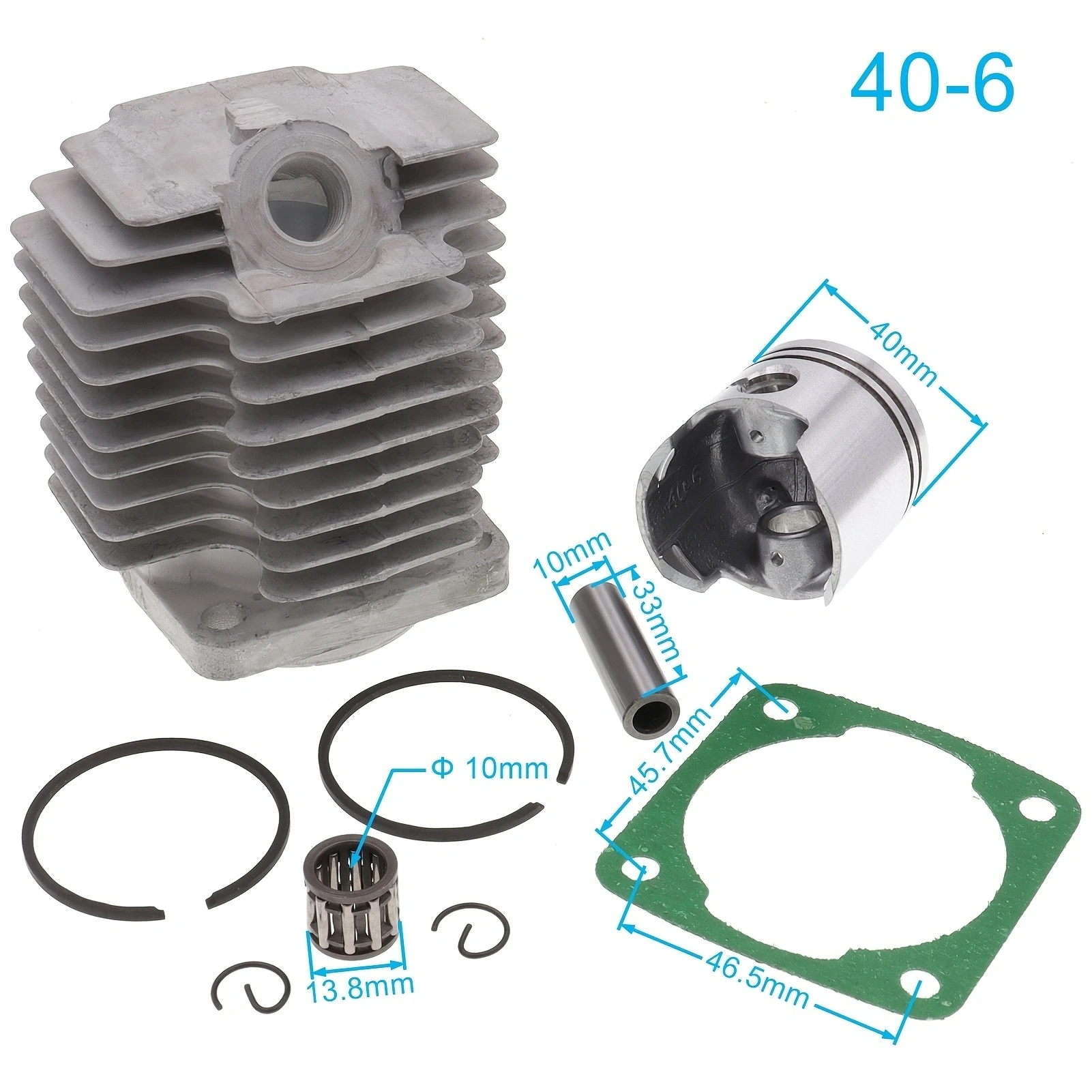Junta cilindro 44mm motor 2T pasador 10mm para minimoto 50cc - imagen 4