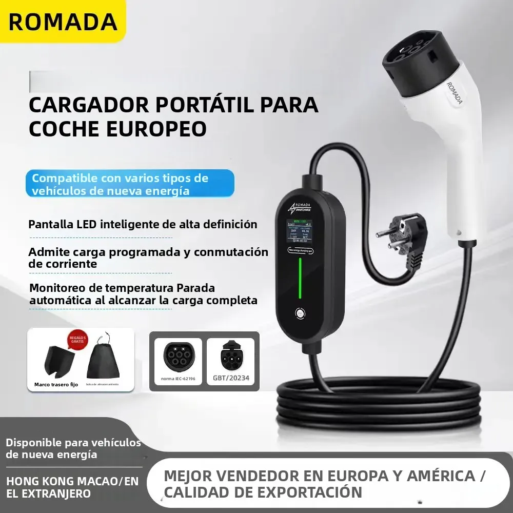 Cargador Portátil Coche Eléctrico Tipo 2/GB-T 16A 3.5KW Wallbox Móvil - imagen 2