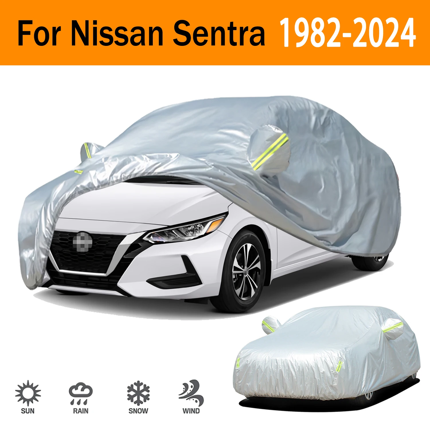 Funda para coche Nissan Sentra 190T, protección solar y antipolvo