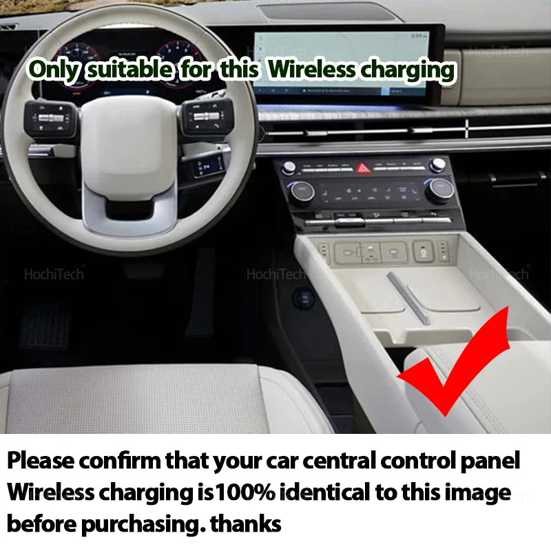 Cargador inalámbrico para Hyundai Santa Fe 2024-2026 antideslizante - imagen 2