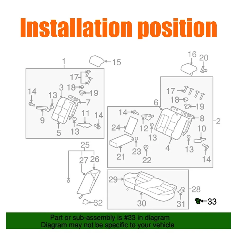 Grapa sujeción cojín asiento trasero Mitsubishi Lancer 6958A178 - imagen 2