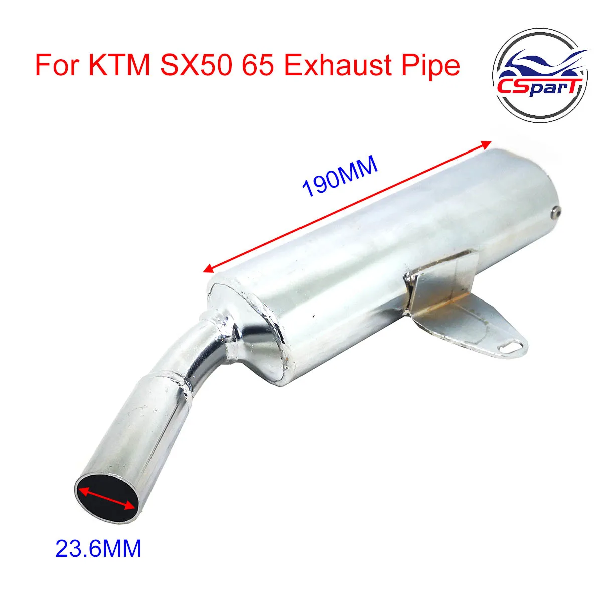 Silenciador de escape 50 cc Junior Senior Mini SX PRO LC – plata