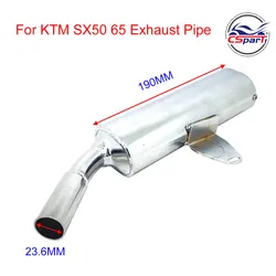 Silenciador de escape 50 cc Junior Senior Mini SX PRO LC – plata