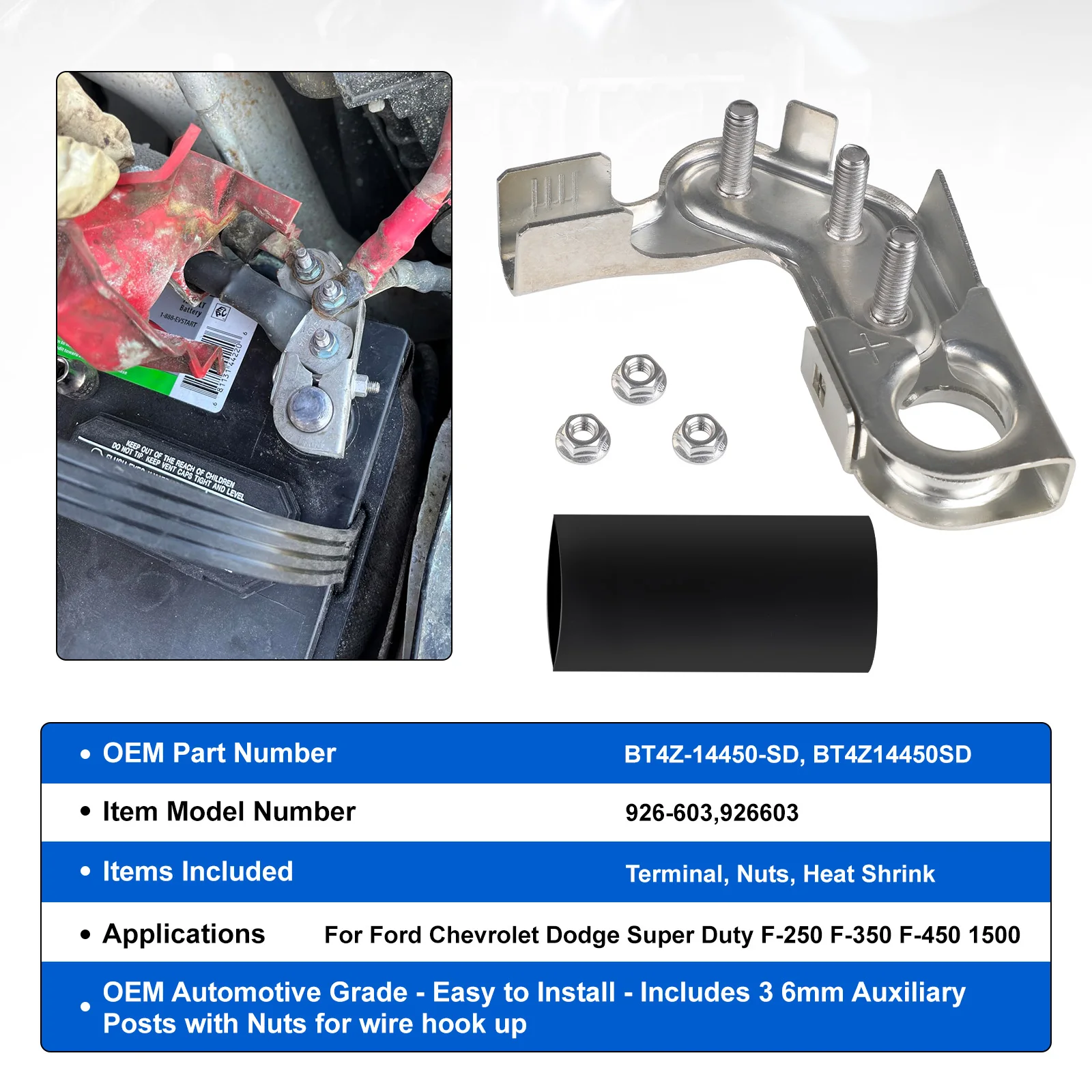 Juego de terminales de batería positiva