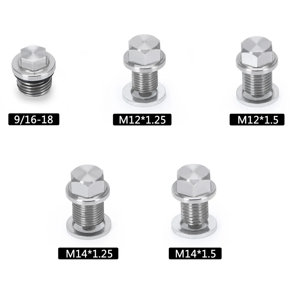Tapón de drenaje de aceite magnético de acero inoxidable y tuerca de sumidero de drenaje de aceite M12x1,5 M12x1,25 M14x1,25 M14x1,5 9/16-18 - imagen 2