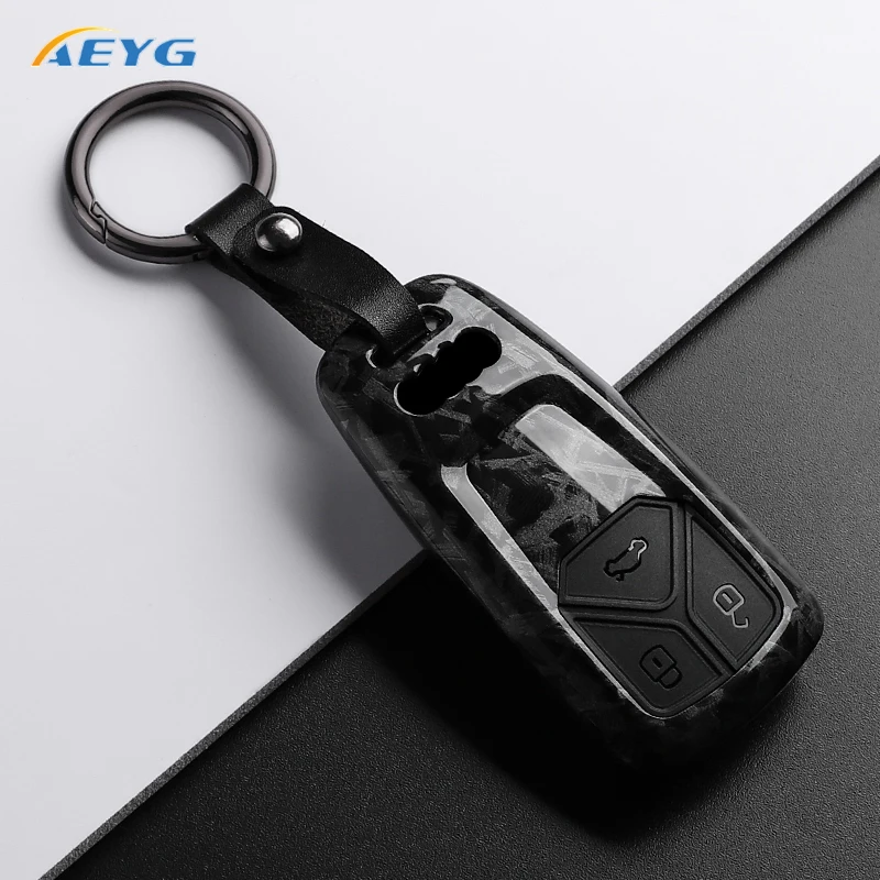 Funda fibra carbono llave Audi - Protector A4 B9 A5 Q5 TT TFSI - imagen 4