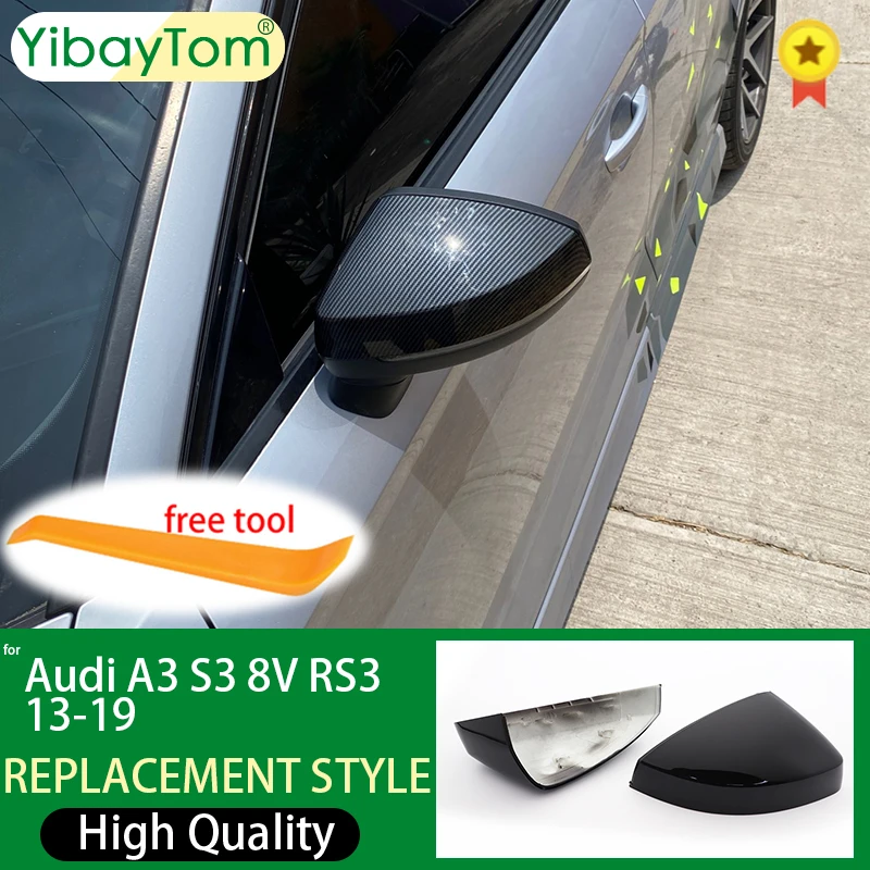 Carcasas de retrovisor Audi A3/S3/RS3 8V plata y negro