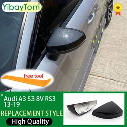 Carcasas de retrovisor Audi A3/S3/RS3 8V plata y negro