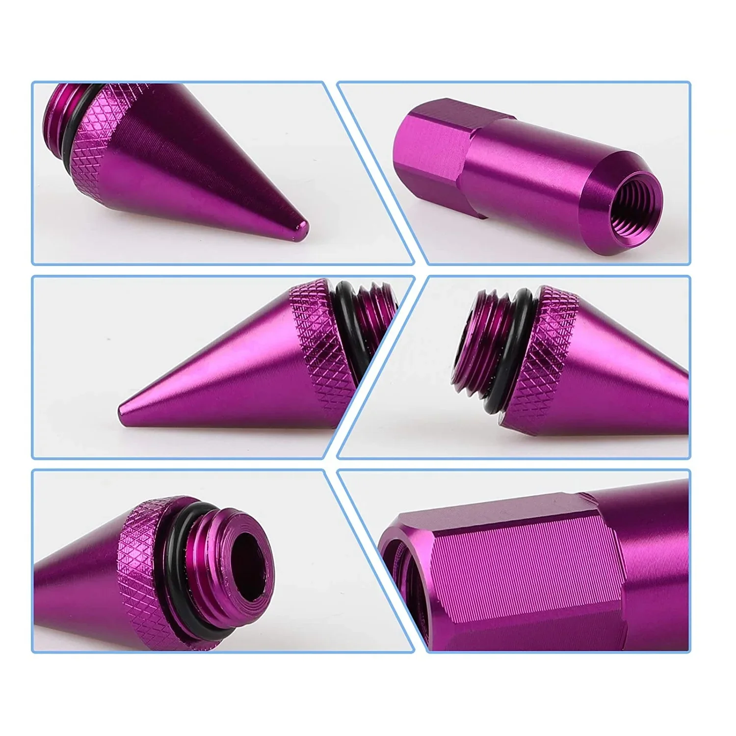 Tuercas de rueda de aluminio tipo espiga 60 mm M12x1.5/M12x1.25 - imagen 4