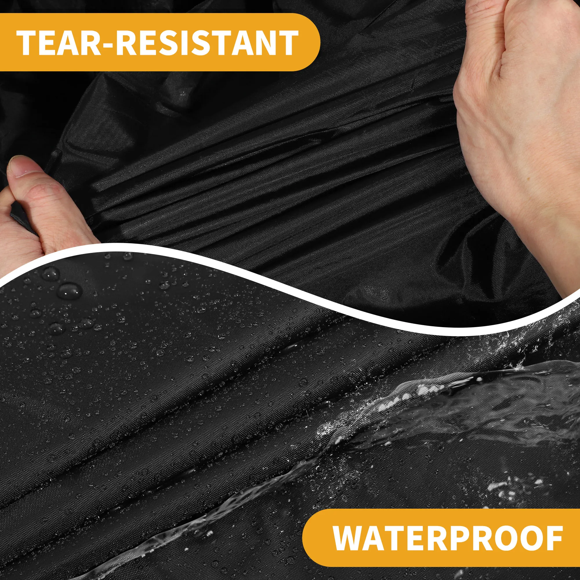 UXCELL Cubierta de coche impermeable para todo tipo de clima protección contra la lluvia cubierta exterior completa para Jeep Wrangler 2DR 190T-PU con tiras reflectantes - imagen 5