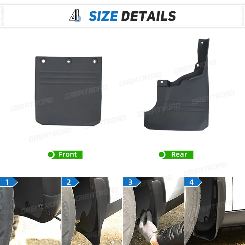 Faldillas guardabarros Land Cruiser FJ70 2007-2023 – Set 4 piezas - imagen 3
