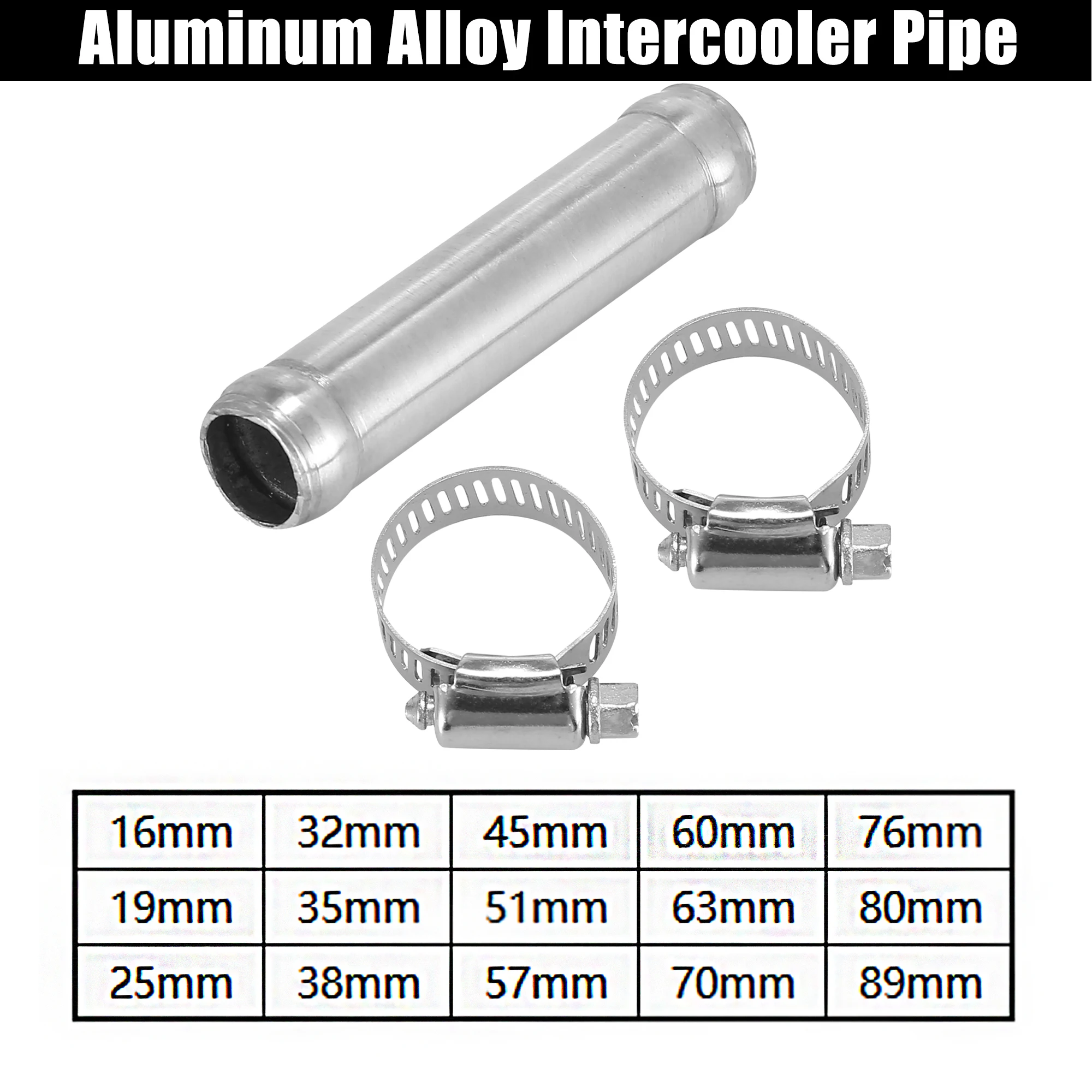 X Autohaux Tubo unión para intercooler de aluminio universal – 76 mm