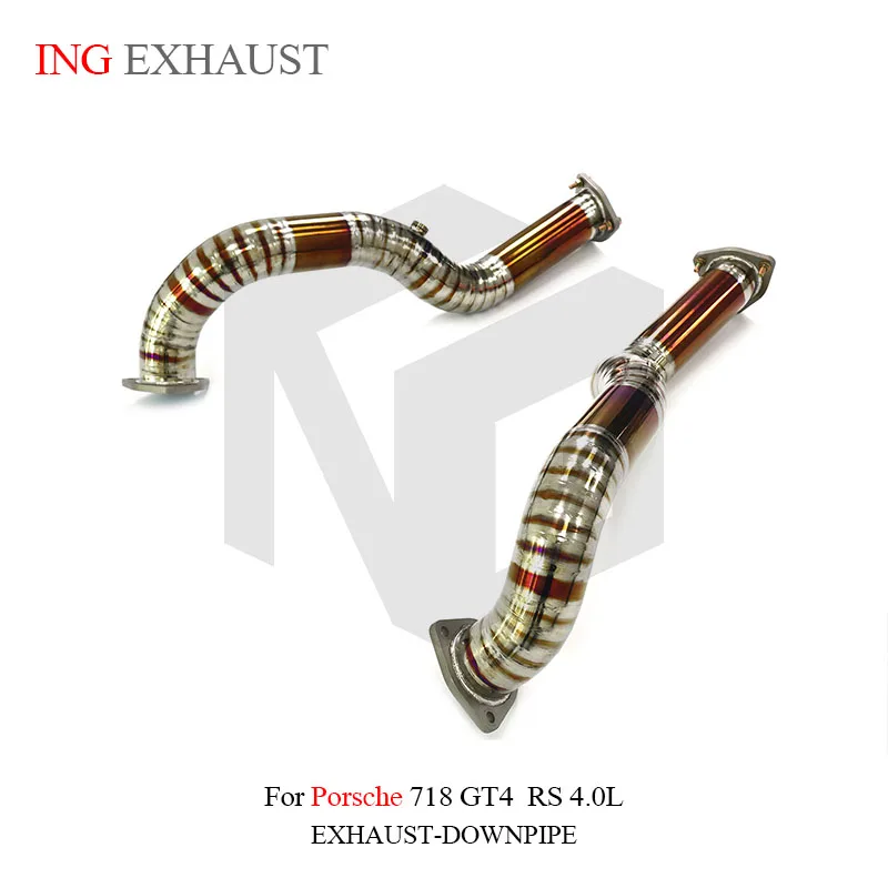 Tubo de bajada ING para Porsche 718 GT4 RS 4.0 con protector térmico